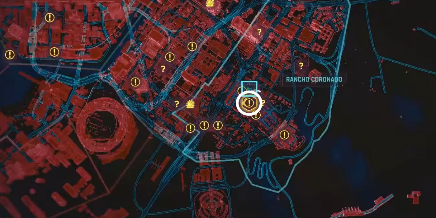 صورة لموقع Delamin Cab على خريطة Coronado للعبة Cyberpunk 2077